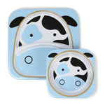 Skip Hop Melamine Plate & Bowl Set Cow   سكيب هوب- مجموعة أطباق مائدة - بقرة