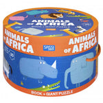 Sassi Junior - Animals Of Africa Book + Giant Puzzle / ساسي جونيور - كتاب حيوانات أفريقيا + بازل كبير