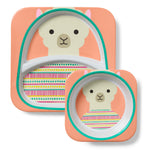 Skip Hop Melamine Plate & Bowl Set Lama صحن وزبدية الطعام للأطفال-لاما من ماركة سكيب هوب